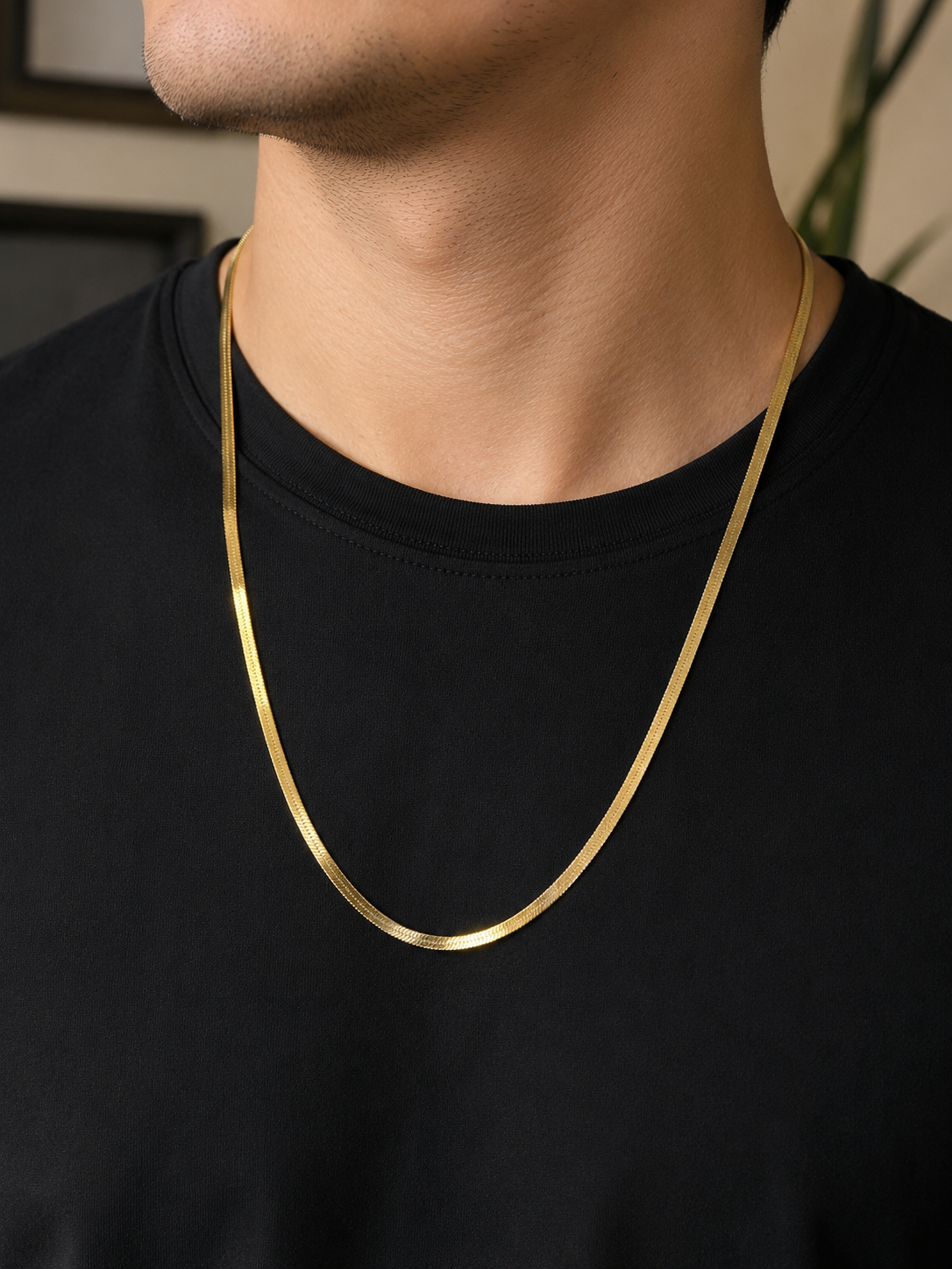 Premium Gold-Tone Snake Chain Necklace for Men ✨